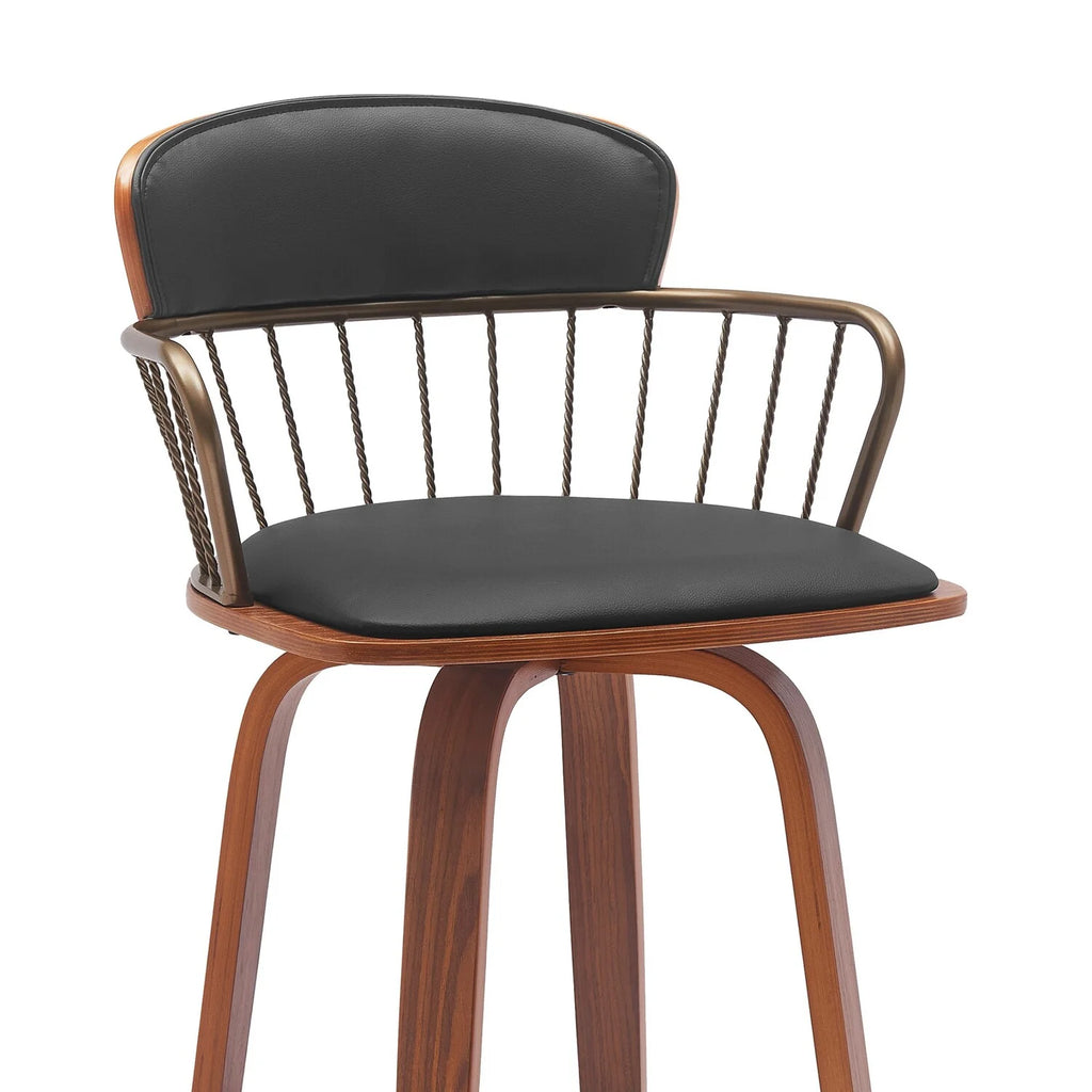 Black Faux Leather Barstool Chair D4226