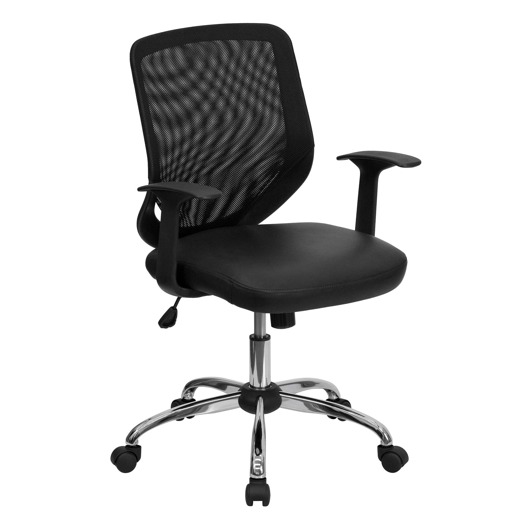 Black and Metallic Gray Contemporary Executive Swivel Office Chair Z72142