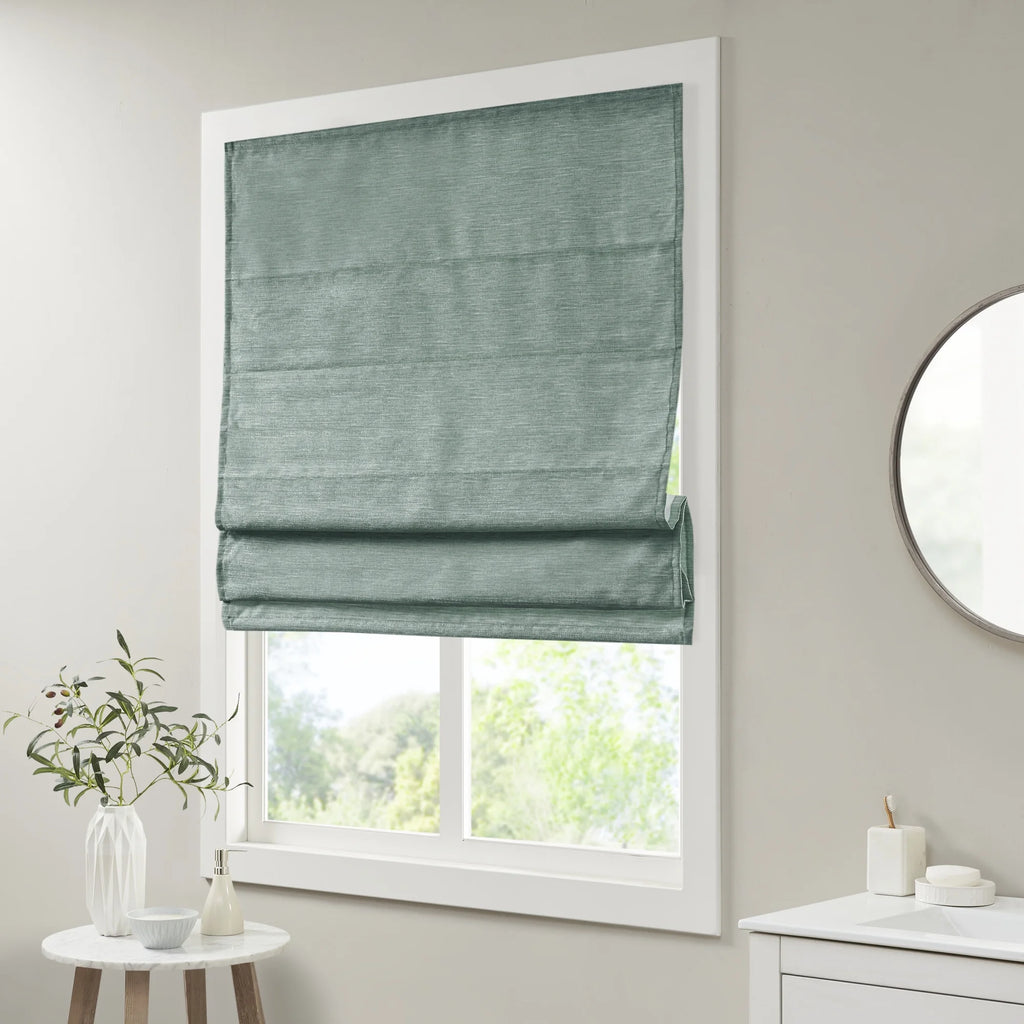 Green Cordless Roman Shade, 35"x64" C1782