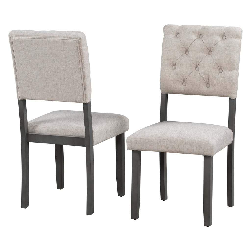 Rectangular Dining Table Set with Bench and 4 Upholstered Chairs T847989