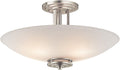 24 4 Light Semi Flush with Satin Etched Cased Opal Glass Brushed Nickel O455740