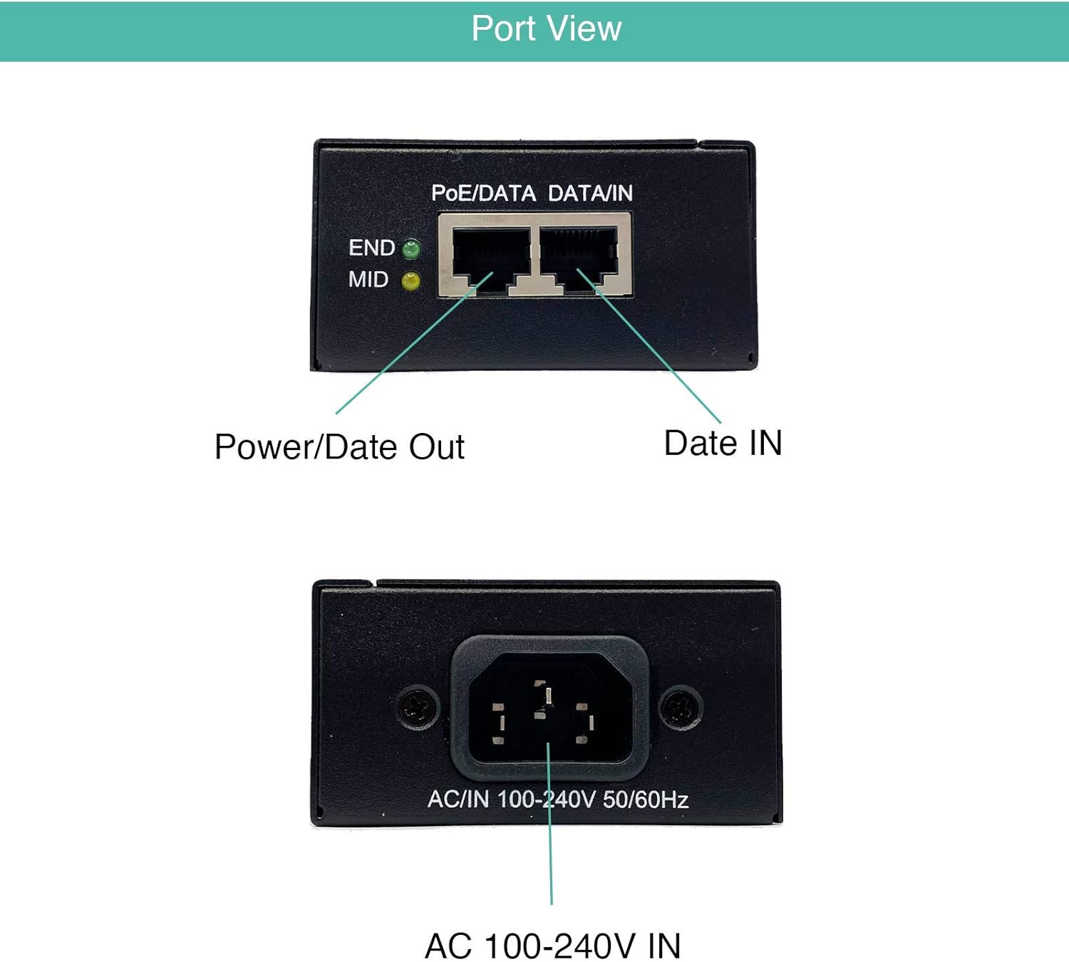 30W Gigabit Single Port PoE Injector R943968