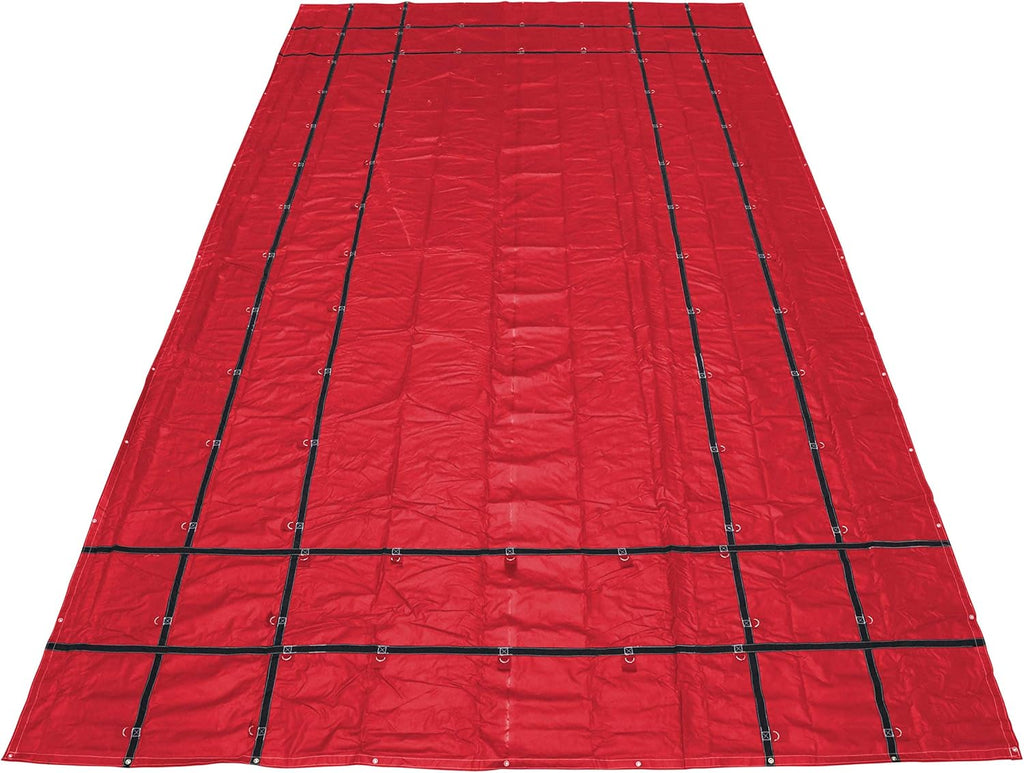Red 18 Ounce PVC-Coated Polyester Flatbed Tarp O18094