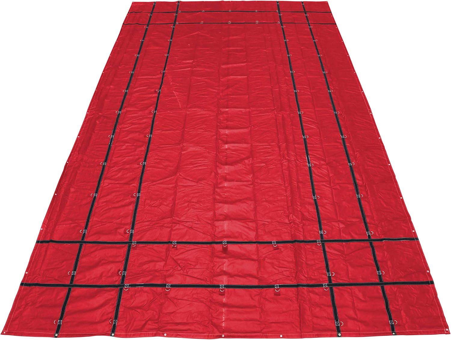 Red 18 Ounce PVC-Coated Polyester Flatbed Tarp O18094