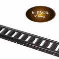 6pk Black Powder-Coated 12 Gauge Steel E-Track Tie-Down Rail F179552