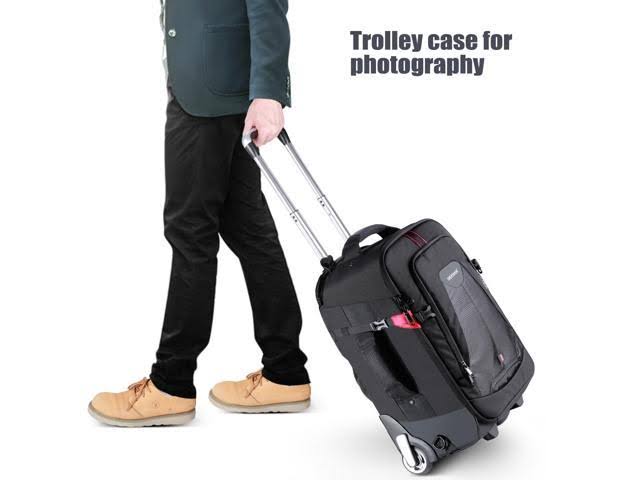 2-in-1 Rolling Camera Backpack Trolley Case F61396