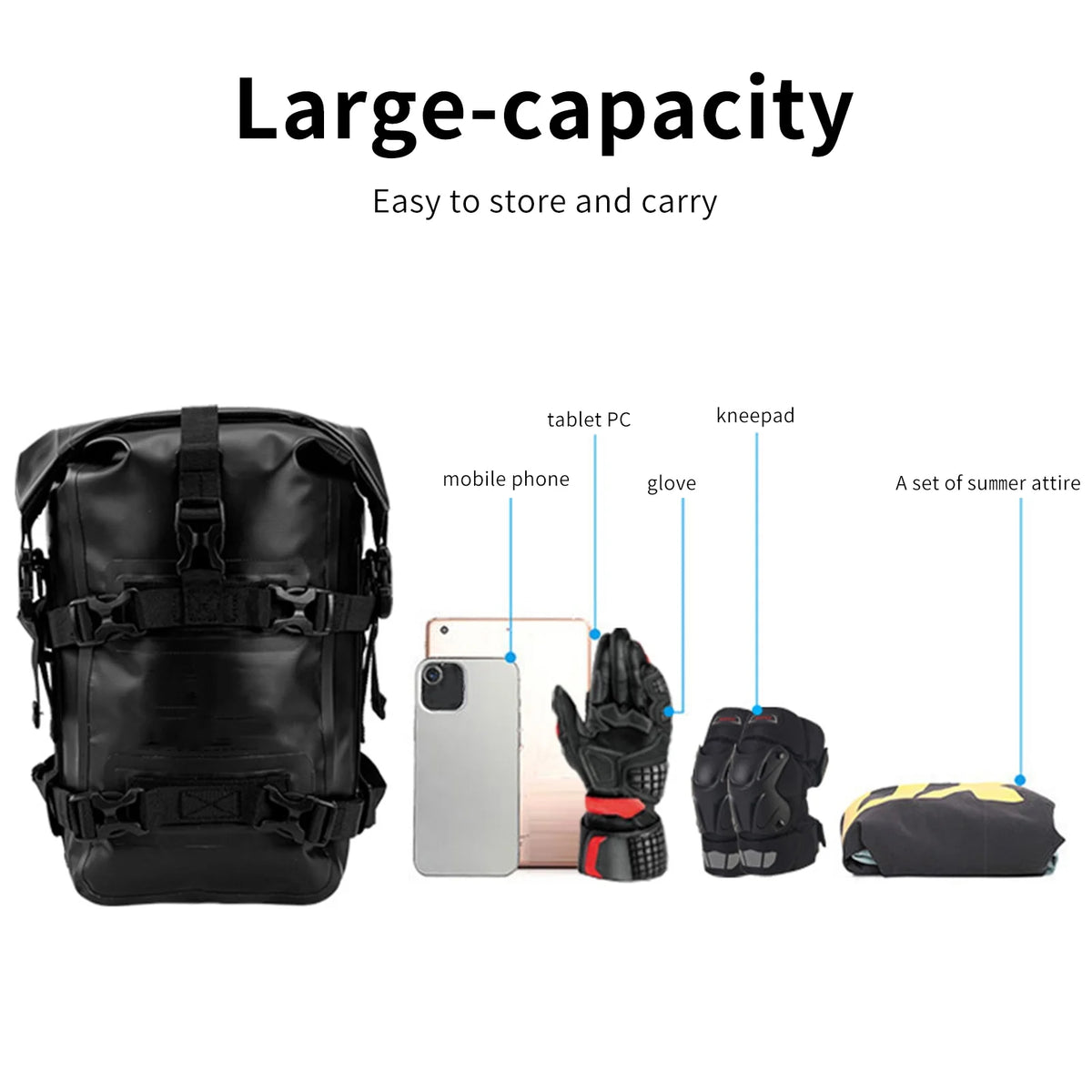 Waterproof Motorcycle Frame Bag, 8L Motorbike Side Bag U361712
