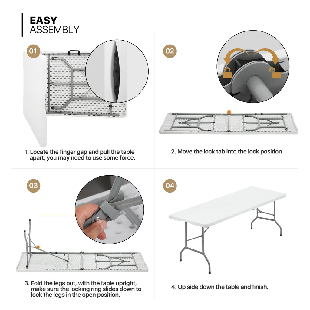 11-Piece White Folding Dining Table and Chairs Set G8323