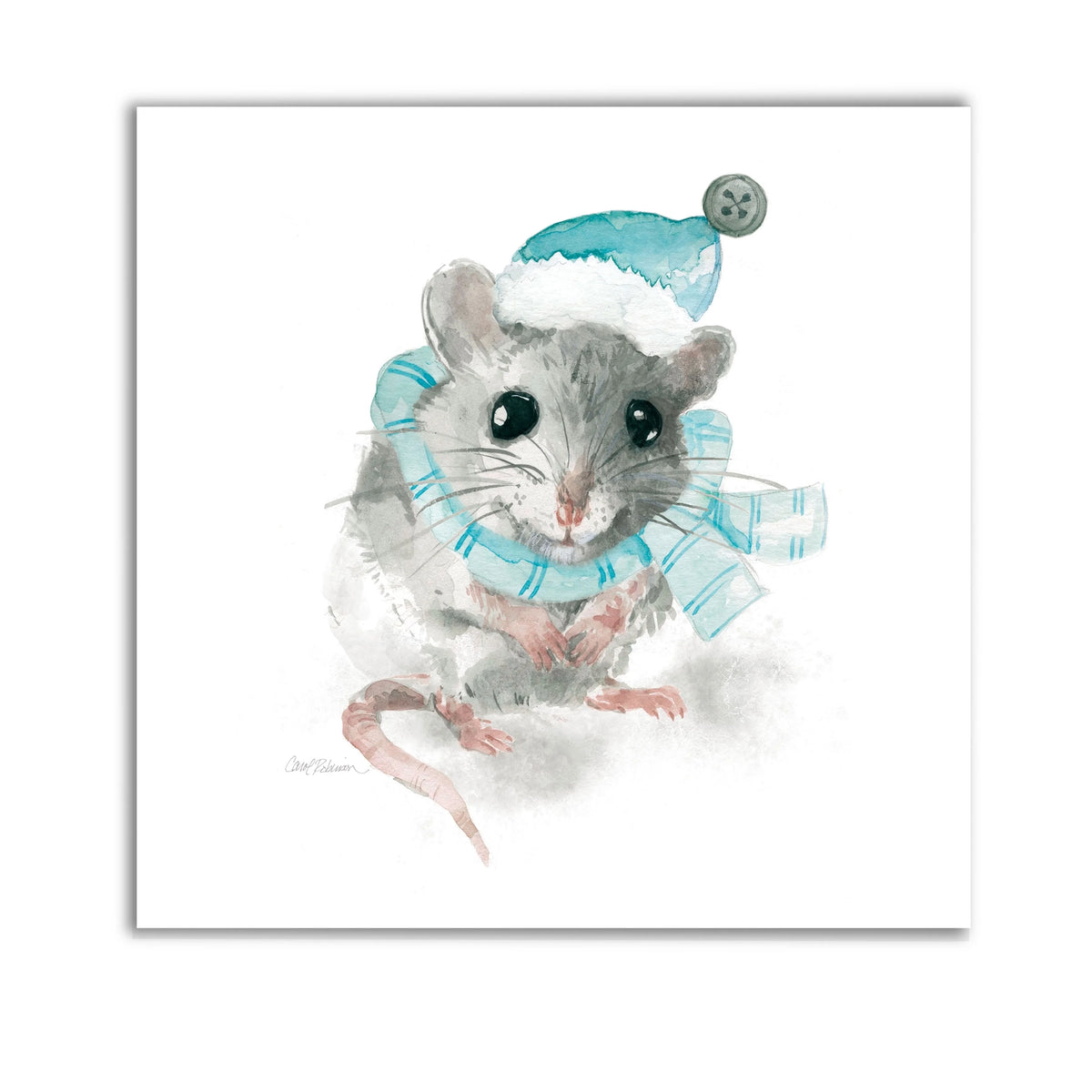 Christmas Critter Mouse Gallery Wrapped Canvas 10x10 Q1746