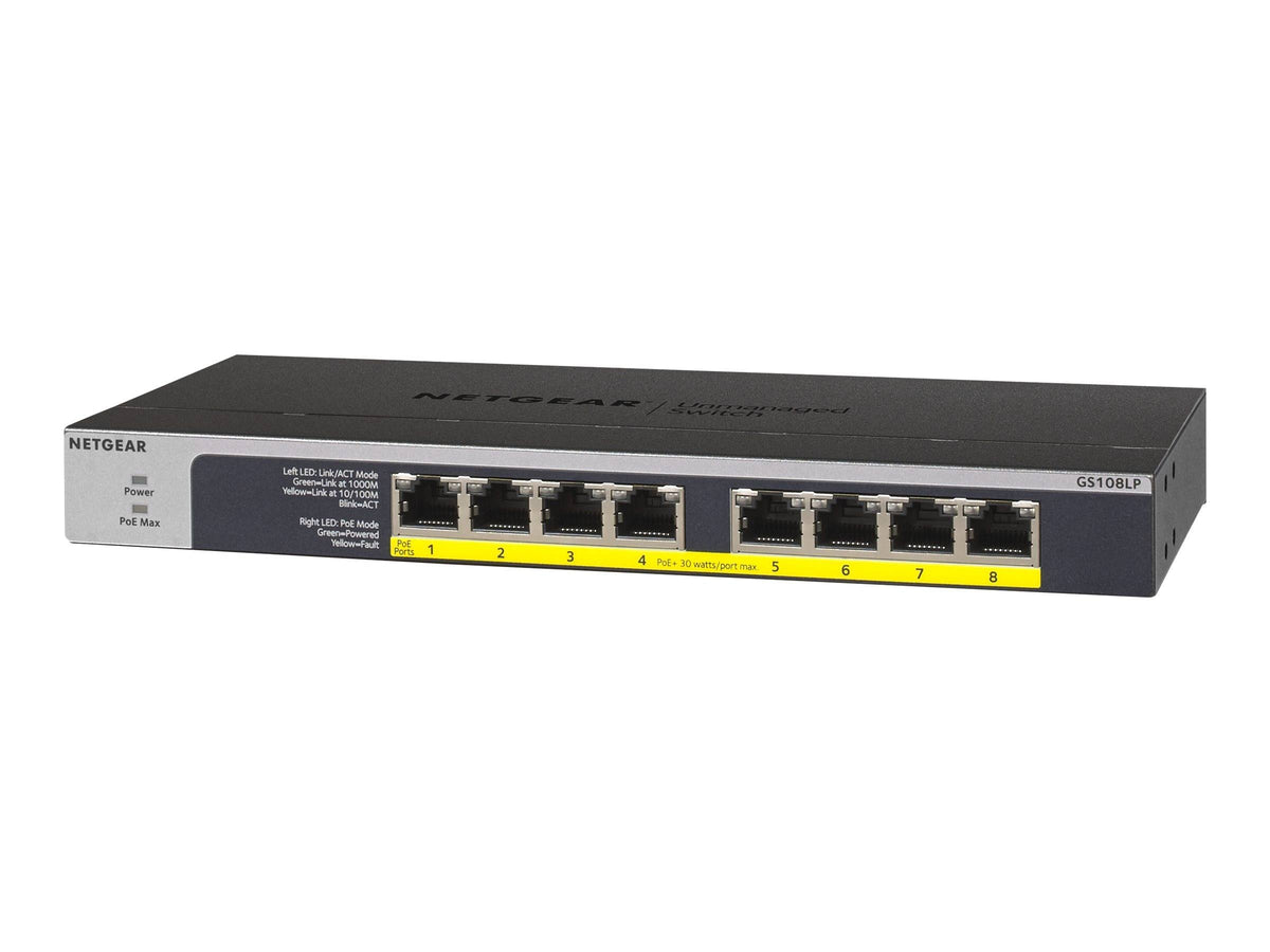 8 PoE+ Ethernet Ports Unmanaged Switch I46173