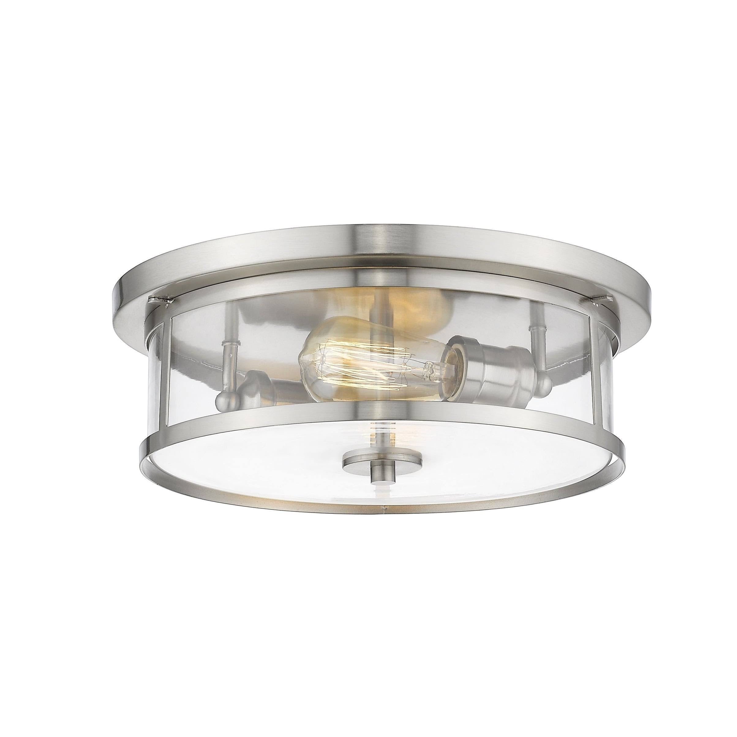 Silver Steel Flush Mount Q441