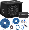 Single 10" Loaded Enclosure Subwoofer Bass Package with Amplifier U3518