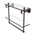 Double Glass Shelf with Towel Bar - Antique Bronze / 16 inch N70747
