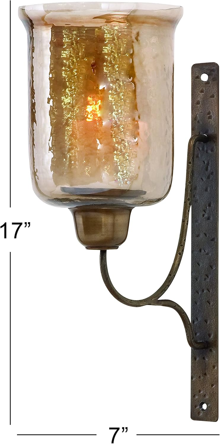 Metal Glass Candle Sconce N164761