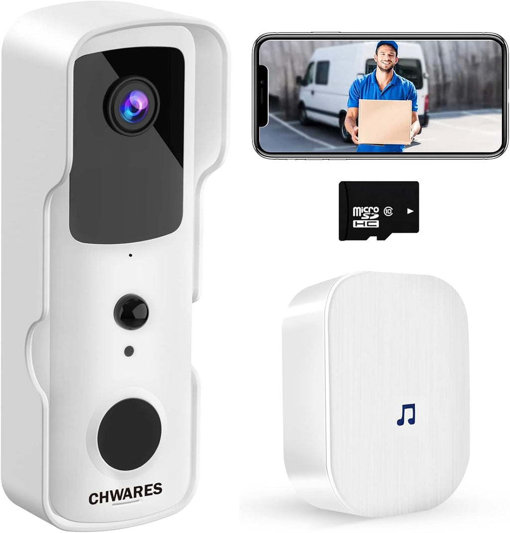 White 1080P HD Video Doorbell Camera with Chime B983178