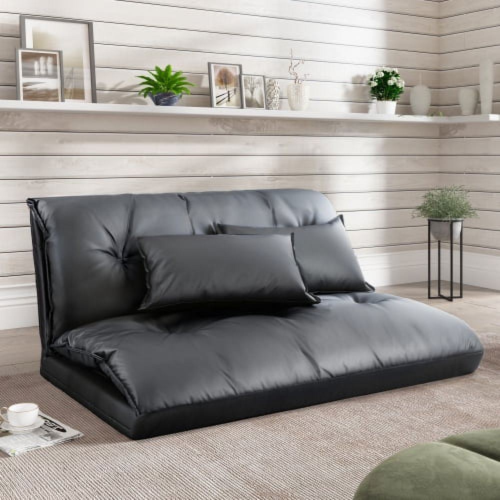Adjustable Folding Futon Sofa with Two Pillows C233487