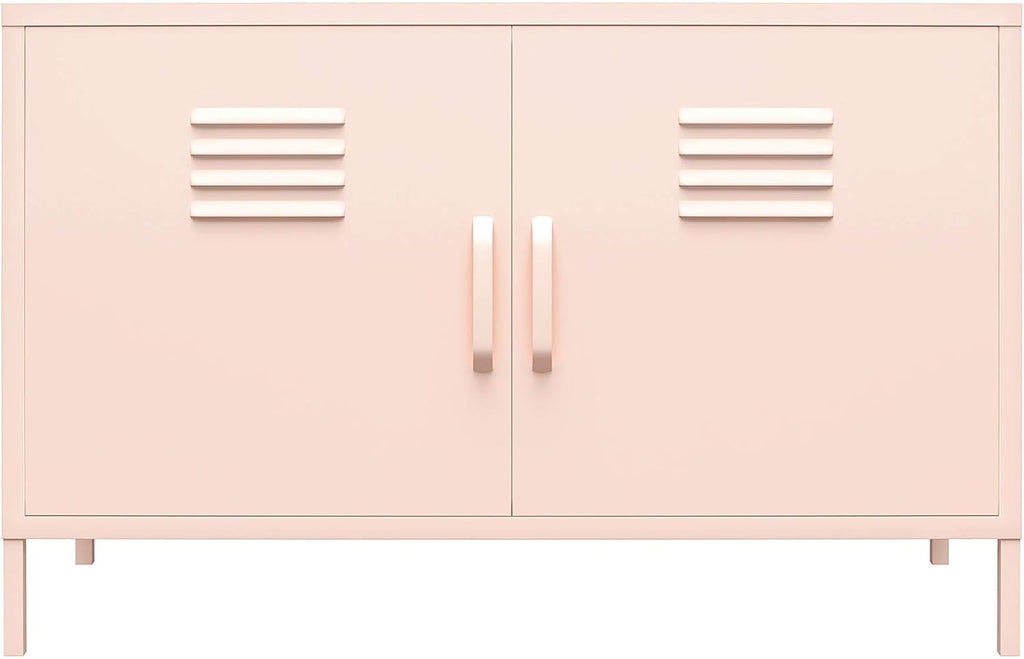 White 2 Door Metal Locker Accent Cabinet B325439