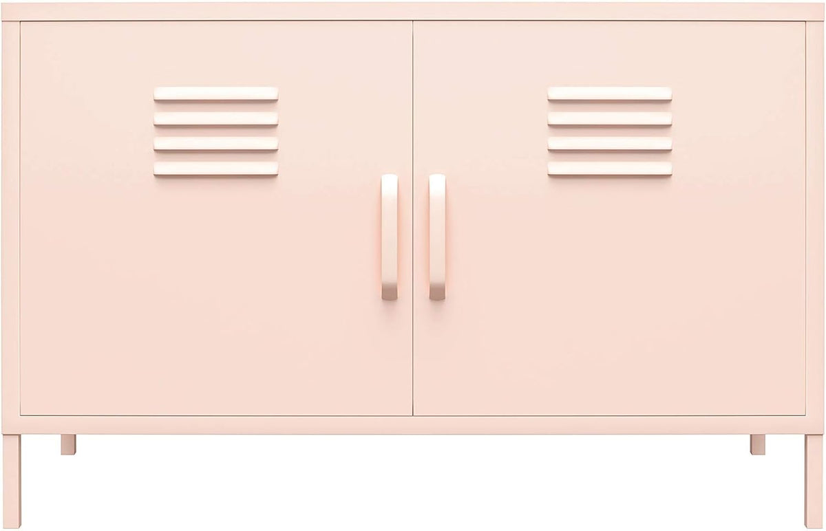 White 2 Door Metal Locker Accent Cabinet B325439