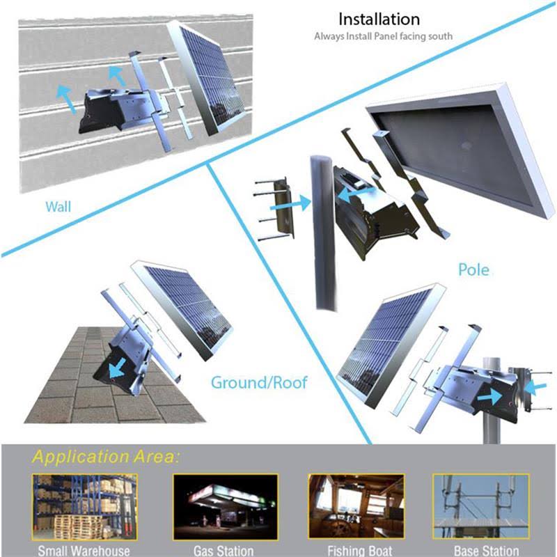 70W 330WH Battery 1 WiFi Camera High Voltage Solar Panel in Silver R859