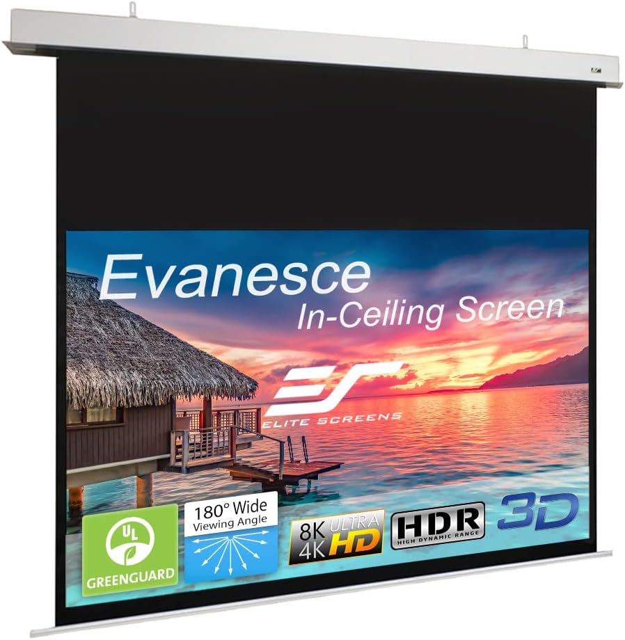 100" 16:9 Recessed in-Ceiling Electric Projector Screen with Installation Kit H9430