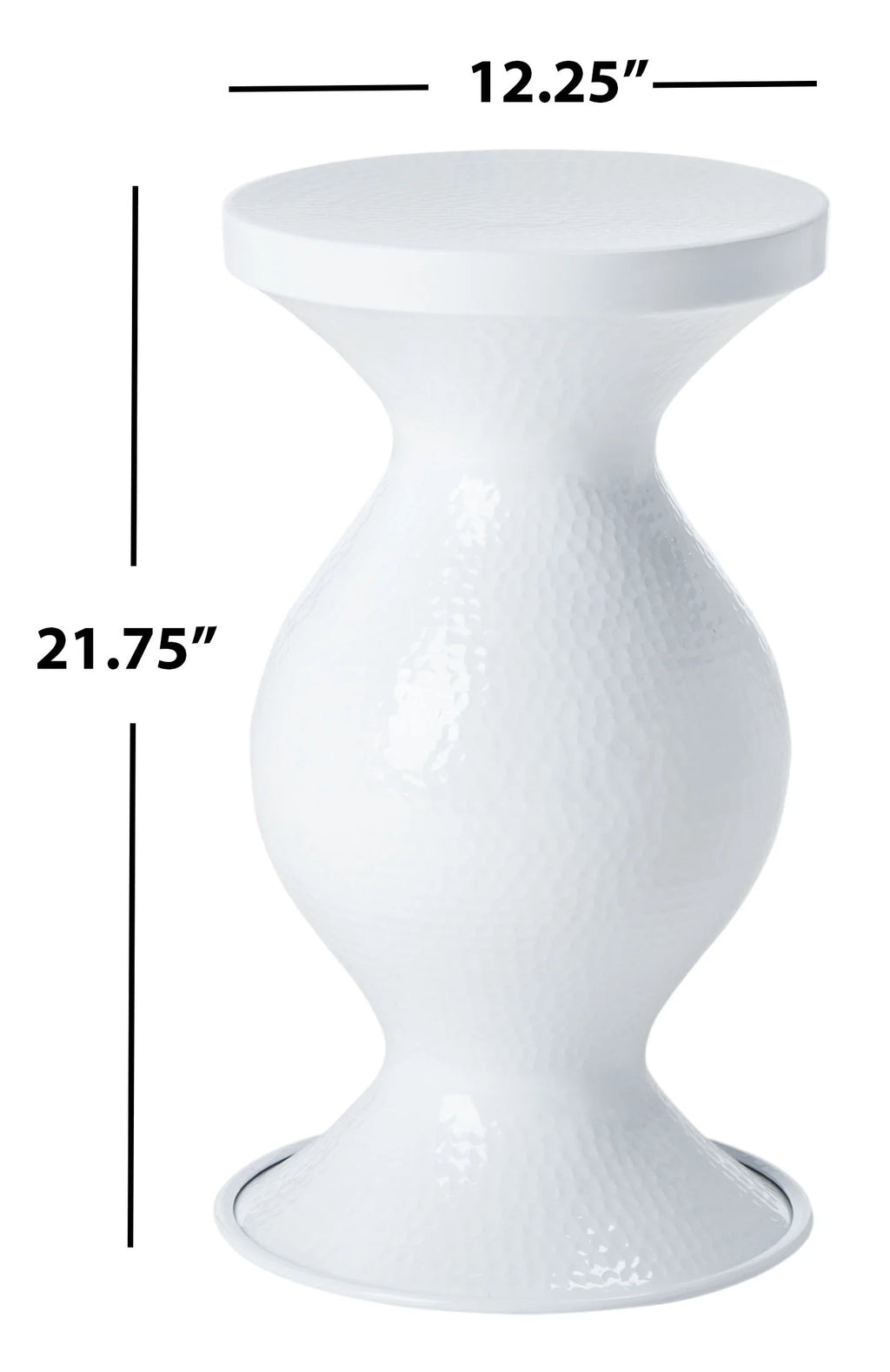 White Hammered Stool P40310