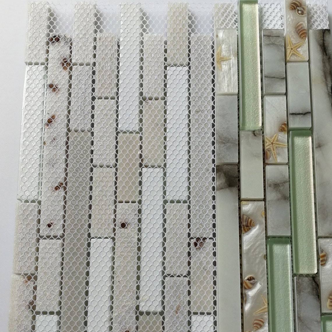 White Seashell Mosaic Tile J649