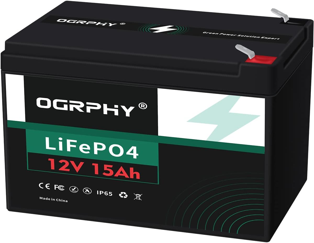 12V 15Ah Lithium Battery with BMS, Pack of 2 R829