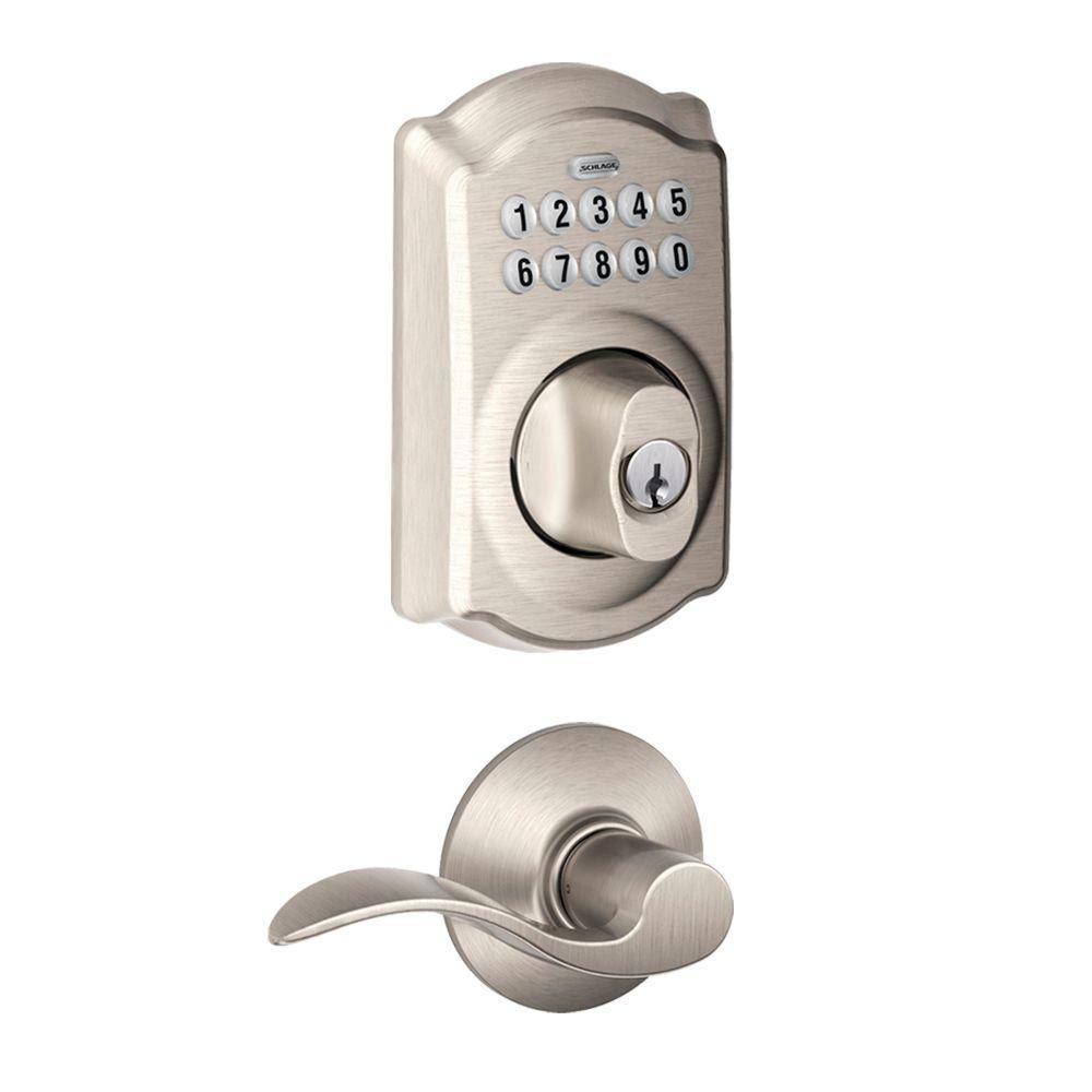Satin Nickel Keypad Combo Pack with Accent Lever U18862