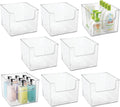 Clear Plastic Open Front Storage Organizer Basket Bin, 8 Pack B513