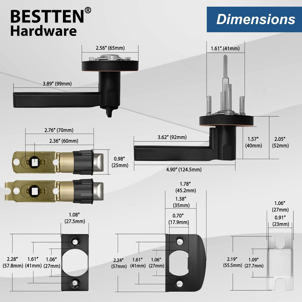[2 Pack] Oil Rubbed Bronze Keyed Alike Entry Door Lever Set with Lock D115331