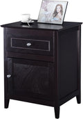 Espresso Wood End Table with Drawer, Pack of 2 H139041