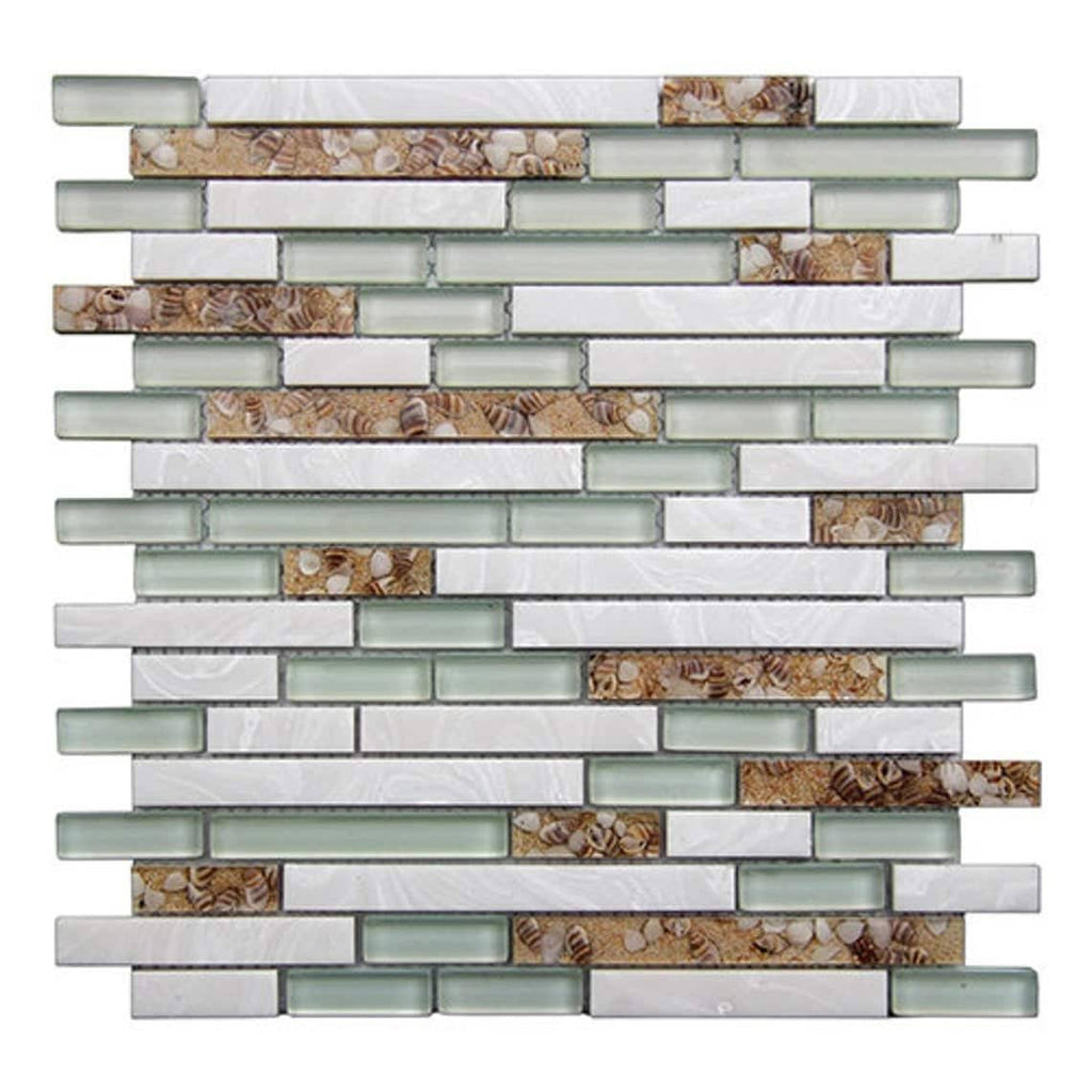 White Seashell Mosaic Tile J649