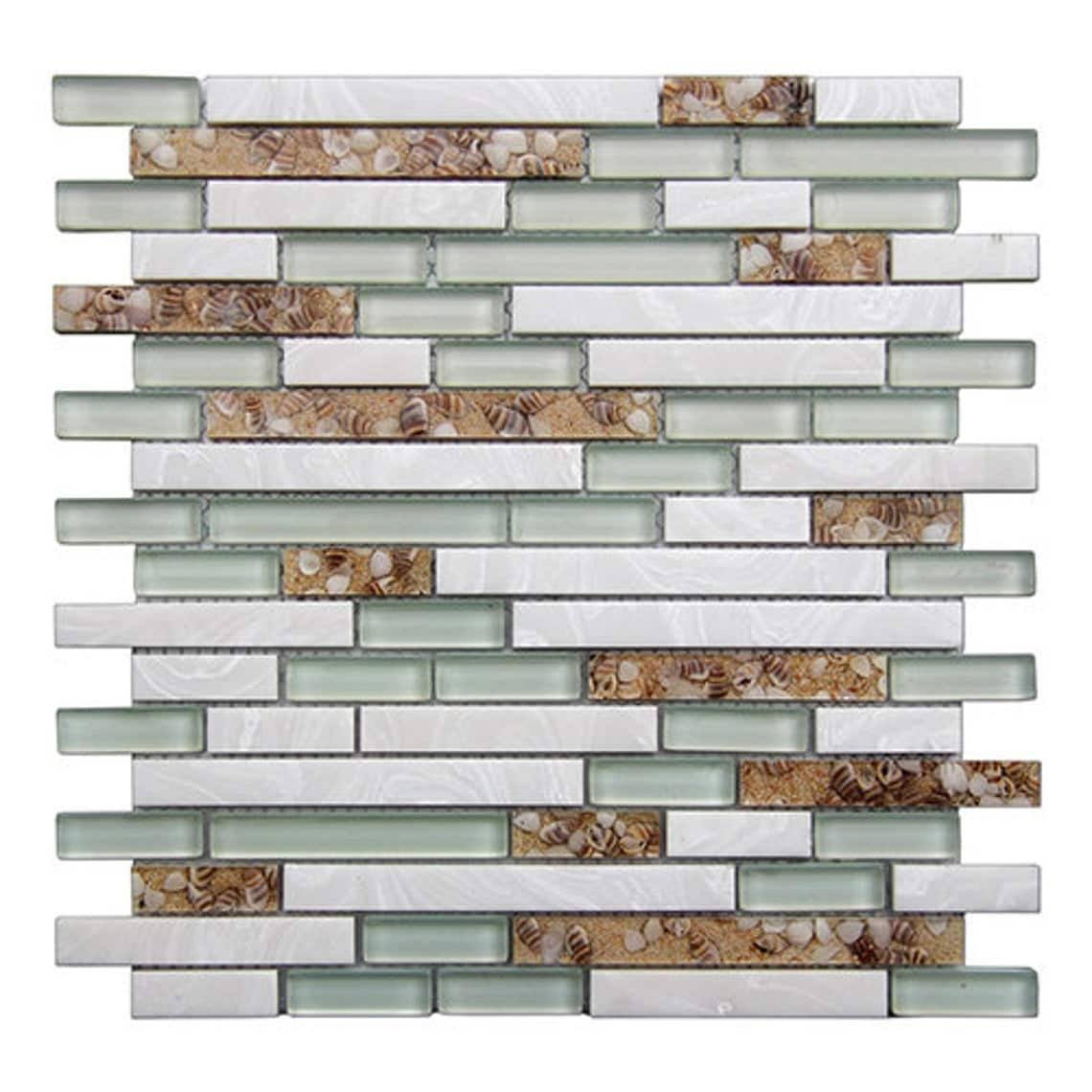 White Seashell Mosaic Tile J649