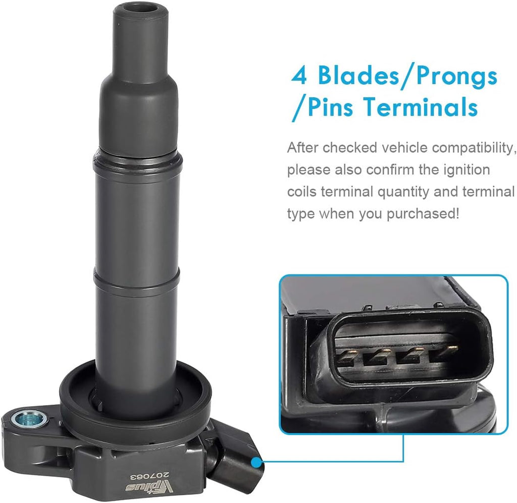 Set of 4 Ignition Coils & Spark Plugs U647628