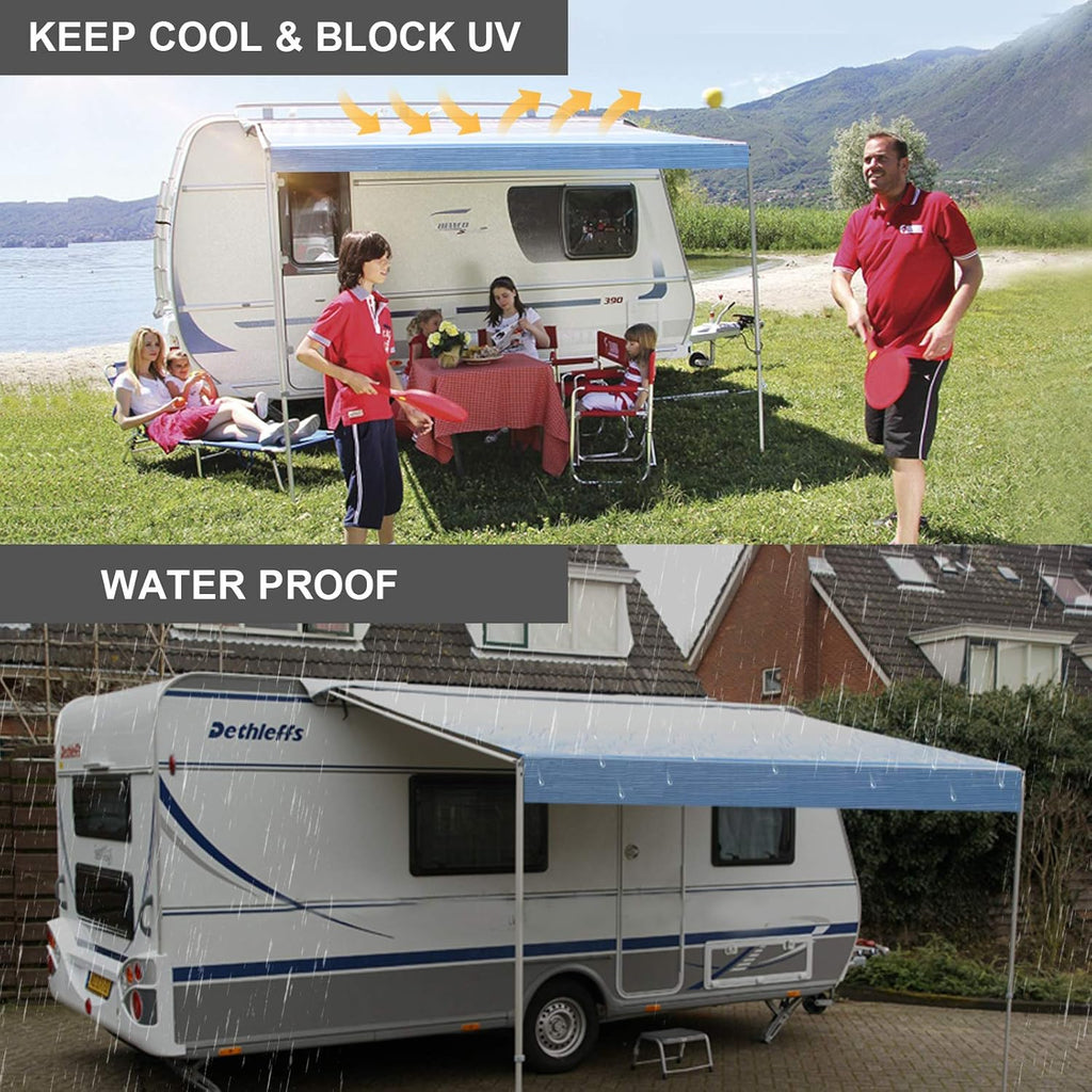 Waterproof Vinyl RV Awning Fabric Shade Screen - 18' Z19005