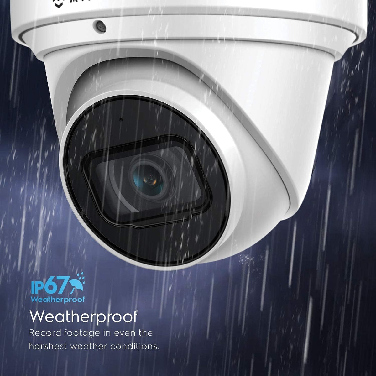 4K POE Outdoor Security Turret IP Camera, White T823488