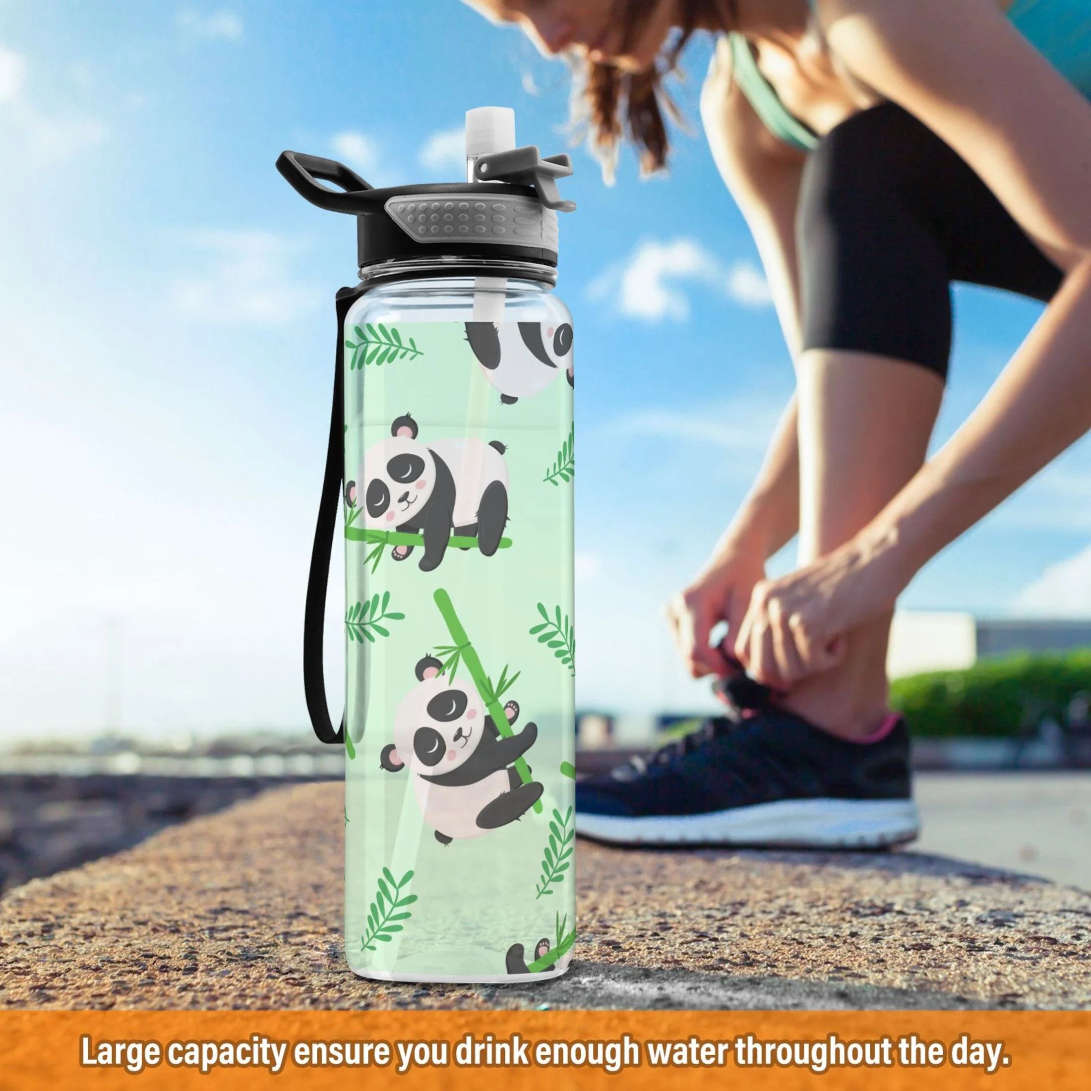 32oz Tritan Leakproof Water Bottle with Straw R7953