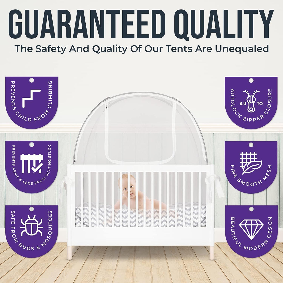 Infant Mosquito Netting Pop-Up Canopy Cover for Standard Cribs J354267