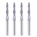 4Pcs Tapered End Mill Set 1/4 Shank 3 OVL Radius 4.0MM Tips Diameter CNC Router Bits W86777