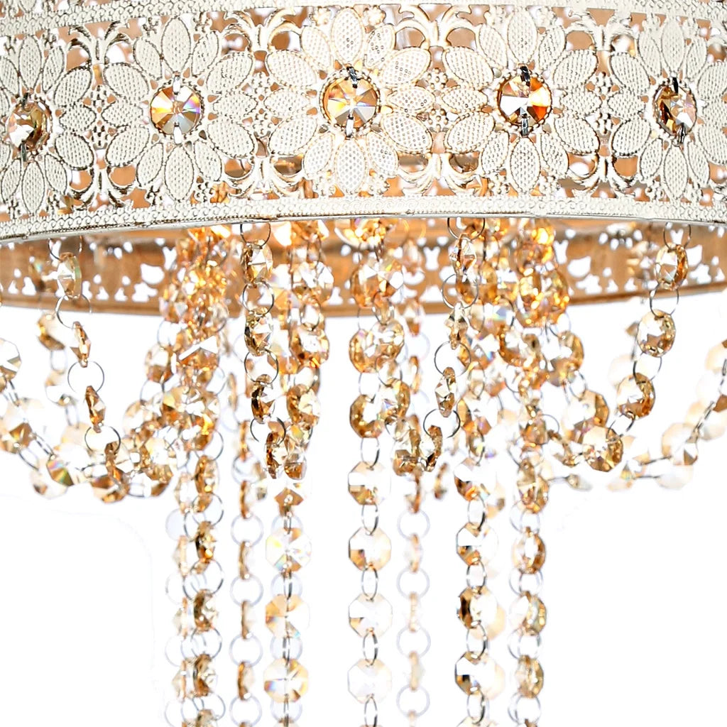 Crystal and Metal Hanging Lamp G869