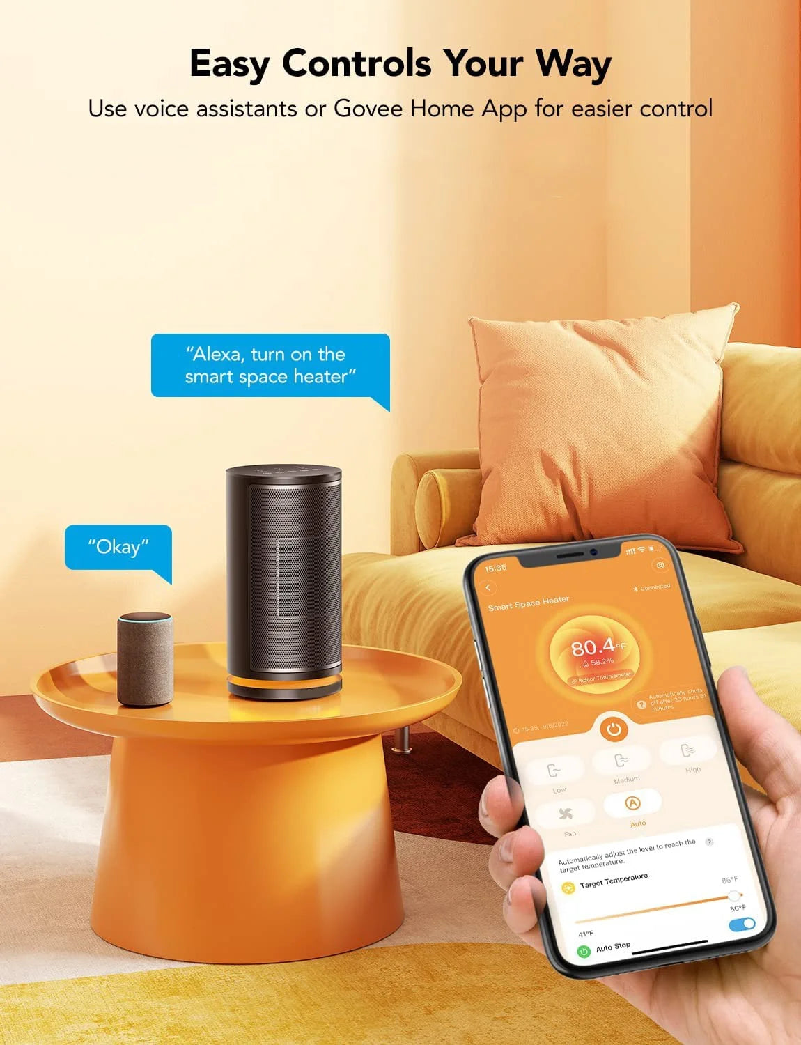 1500W WiFi Space Heater with Thermostat T35216