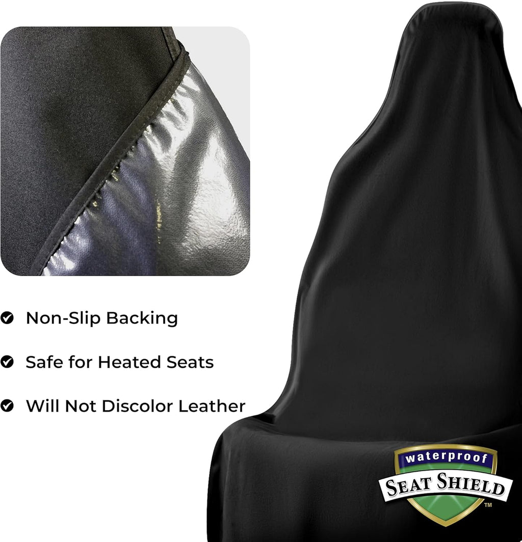 Black Non-Slip Removable Car Seat Cover Pack of 2 K8584