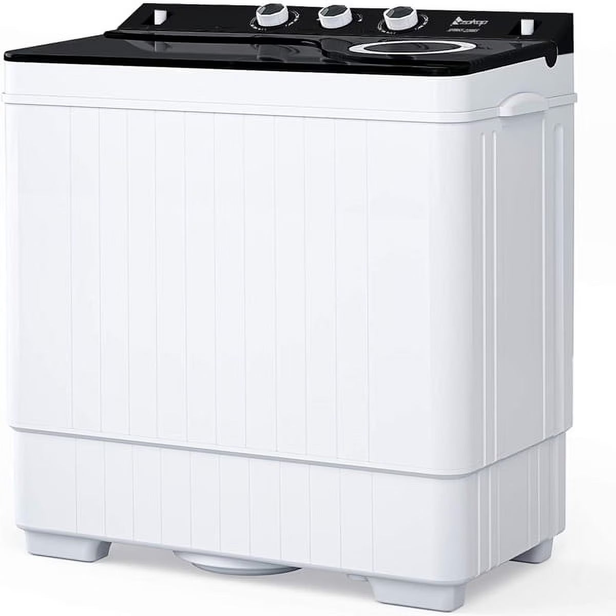 Semi-automatic Twin Tub Washing Machine with Built-in Drain Pump, 26Lbs, White&Black F944033