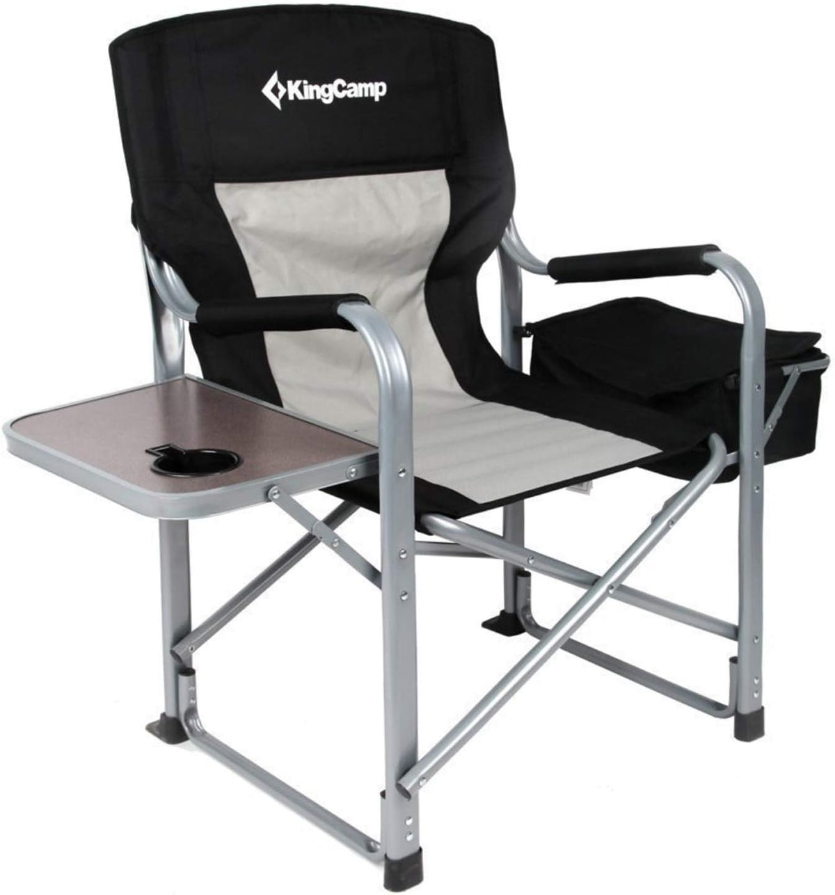 Heavy Duty Folding Camping Directors Chair with Side Table Storage Pockets H68668