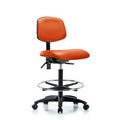 Orange Drafting Chair with Casters M6576
