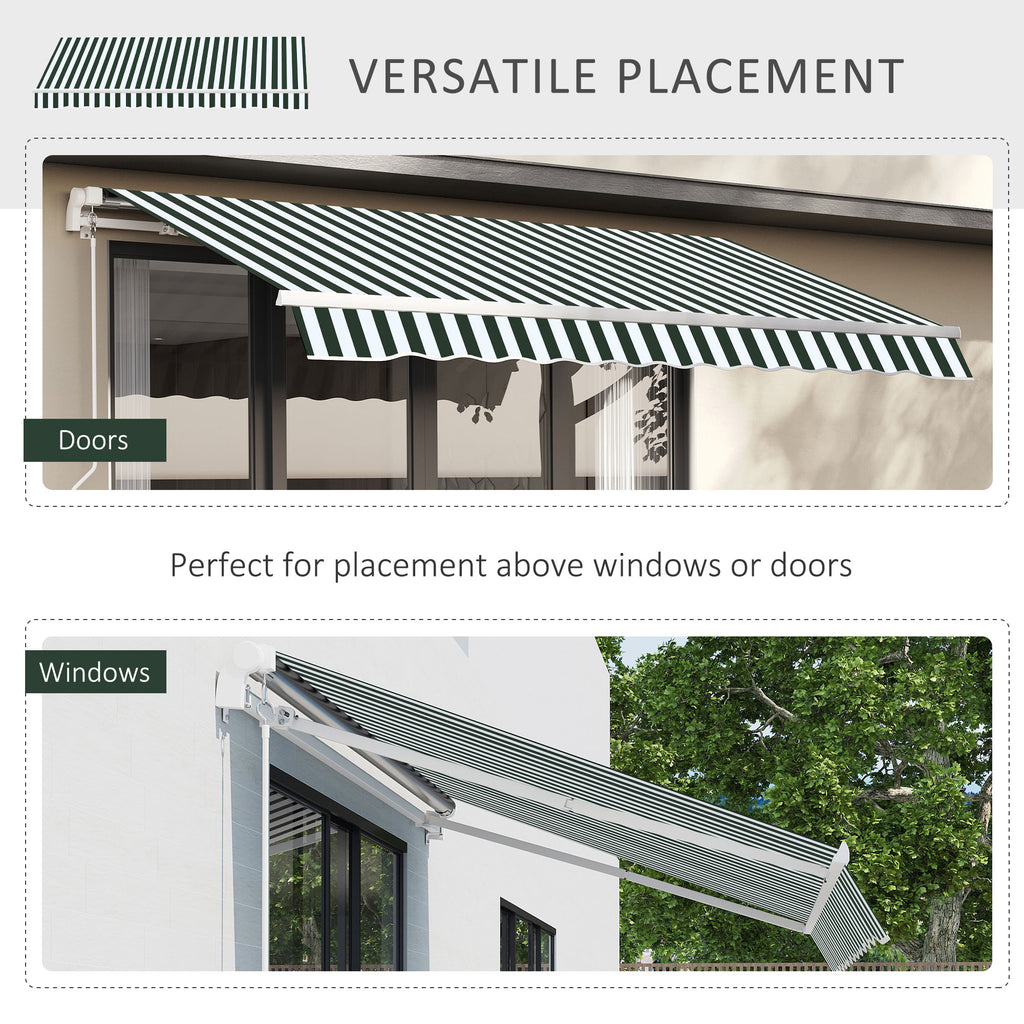 Green White Retractable Patio Awning T883