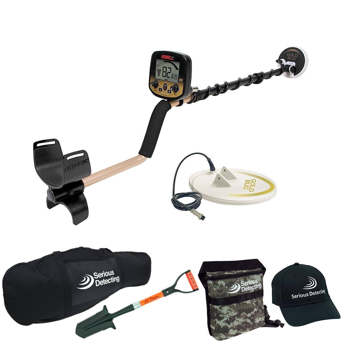 Metal Detector Bundle with Coil Pack, Shovel, Carry Bag F82158