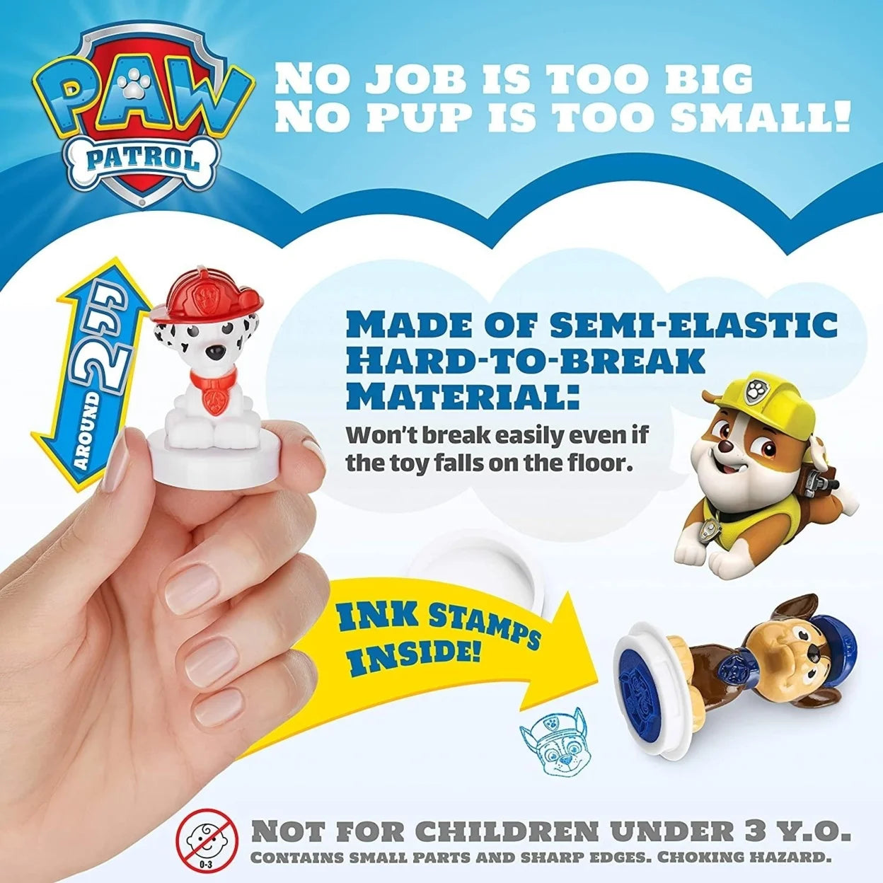 Paw Patrol Characters Stampers 5pk Zuma Rubble in Bulldozer Figure Set V547