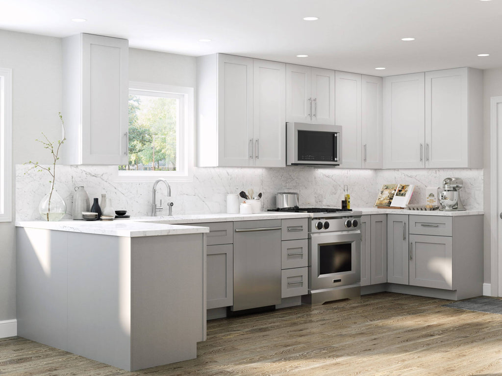 Vinyl Gray Thermofoil Maple Door Wall Fully Assembled Stock Cabinet A822