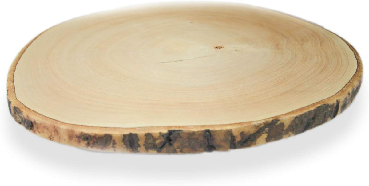 Circular Wood Cake and Pie Stand with Bark G960107